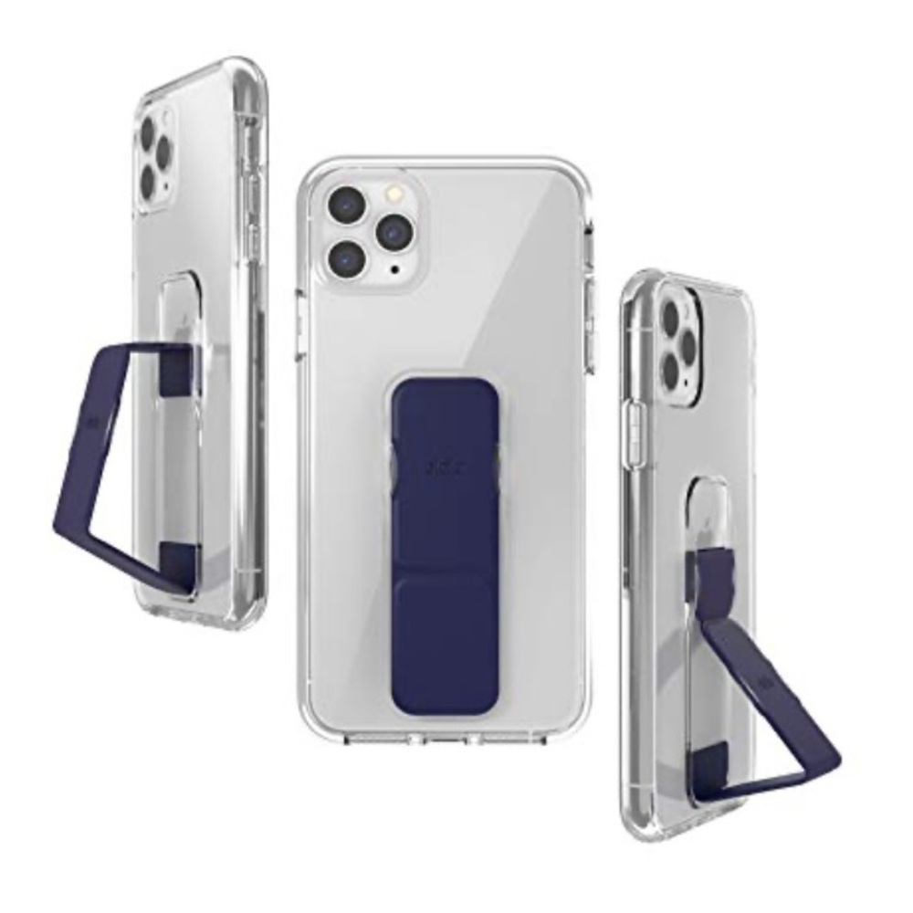 CLCKR Clear Phone Case with Navy Stand (for iPhone 11)